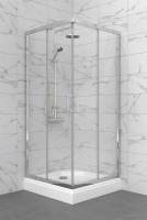 Душевой уголок Triton Фикс Хром Щ0000077409 100х100 см с поддоном, профиль хром