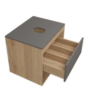 Тумба с раковиной Teymi Ritta 55 дуб эврика, матовый графит, раковина Helmi Mini 24