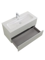 Тумба с раковиной Cezares Duet-n 100 подвесная, 2 ящика, жемчужная серая