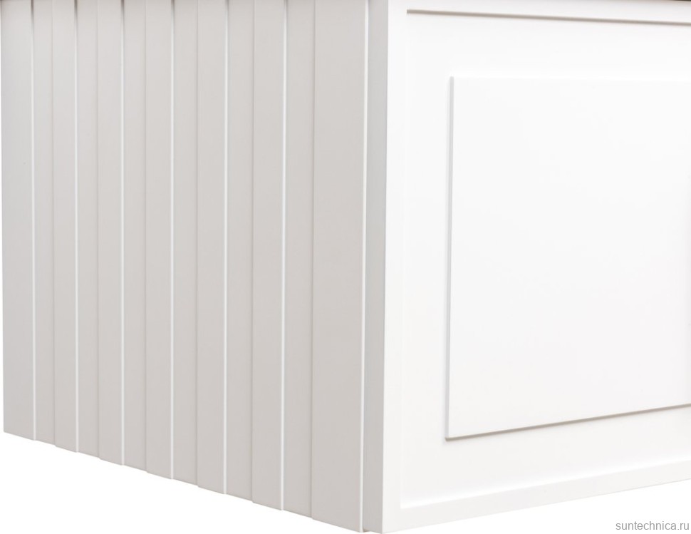 Тумба с раковиной La Fenice Cubo 100 подвесная, bianco, ручка черная, столешница белый мрамор, раковина матовая белая