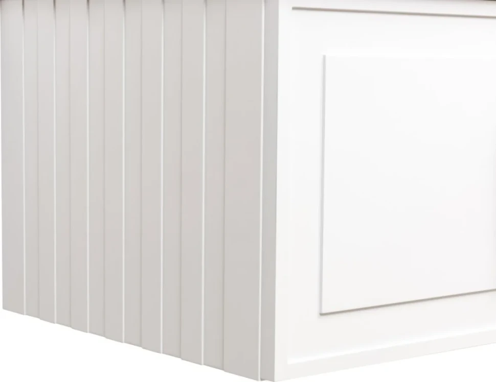Тумба с раковиной La Fenice Cubo 100 подвесная, bianco, ручка черная, столешница белый мрамор, раковина матовая белая