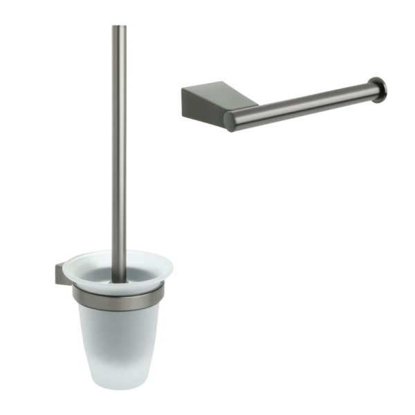 Набор Держатель Fixsen Trend Graphite FX-98010В, черный графит, без крышки + Ершик, черный графит