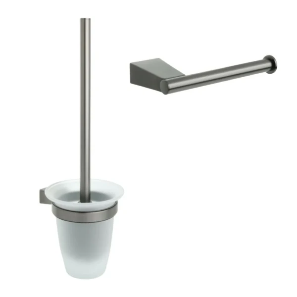 Набор Держатель Fixsen Trend Graphite FX-98010В, черный графит, без крышки + Ершик, черный графит