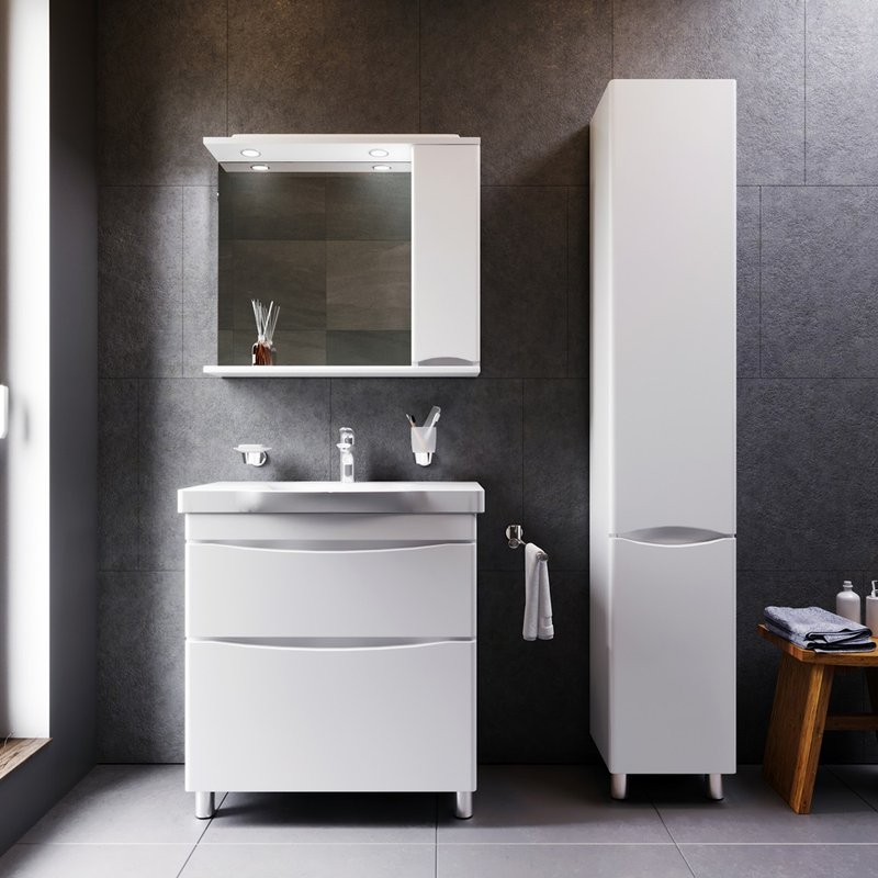 Шкаф-пенал для ванной AM.PM Like 35 L напольный, белый глянец