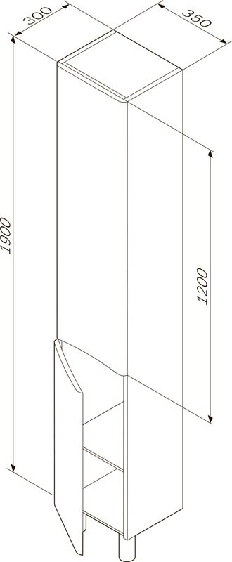 Шкаф-пенал для ванной AM.PM Like 35 L напольный, белый глянец