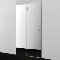 Душевая дверь в нишу Wasserkraft Ems 76H05L-MR 120 см, зеркальное стекло, фурнитура золото