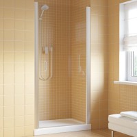 Душевая дверь в нишу Vegas Glass EP Lux 75 07 01 R профиль матовый хром, стекло прозрачное
