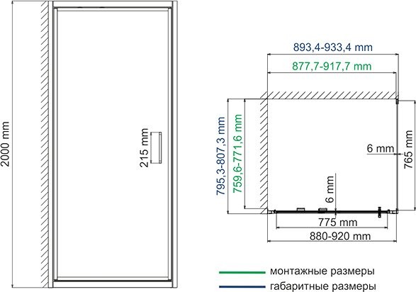 Душевой уголок Wasserkraft Salm 27I20 90x80 см