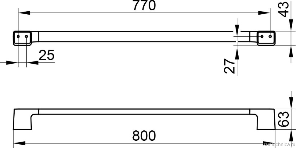Держатель для полотенец Keuco Aveno 14601370800 матовый черный