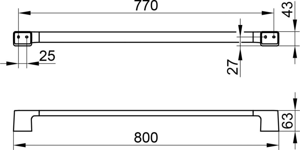 Держатель для полотенец Keuco Aveno 14601370800 матовый черный