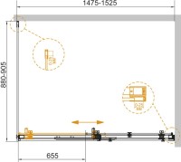 Душевой уголок Cezares Stylus Soft AH 1 150/90 C Cr