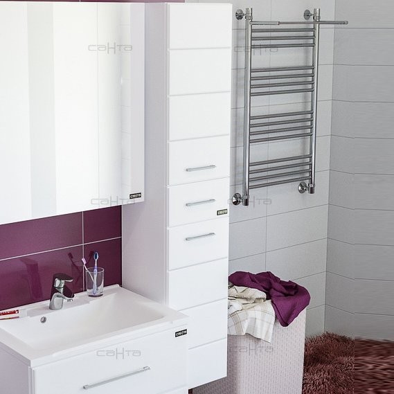 Шкаф пенал для ванной СаНта Омега 30 подвесной