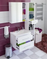 Шкаф пенал для ванной СаНта Омега 30 подвесной