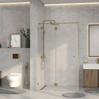Душевой уголок Wasserkraft Ems 76H07L-MG 120х90 см, стекло матовое, фурнитура золото