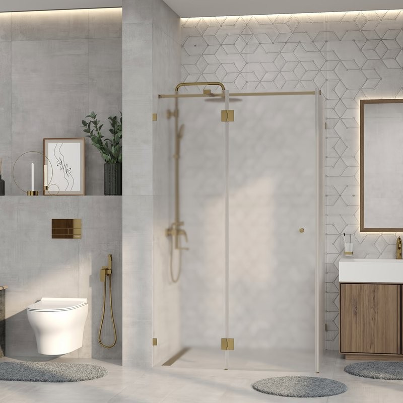 Душевой уголок Wasserkraft Ems 76H07L-MG 120х90 см, стекло матовое, фурнитура золото