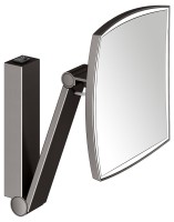 Косметическое зеркало Keuco iLook Move 17613359004 с подсветкой, настенное, с увеличением, шлифованный черный титан