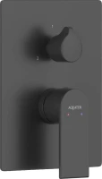 Встраиваемый смеситель для душа и ванны AQUATEK Лира AQ1447MB С ВНУТРЕННЕЙ ЧАСТЬЮ, 3 режима,  матовый черный
