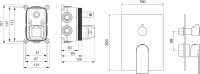 Встраиваемый смеситель для душа и ванны AQUATEK Лира AQ1447MB С ВНУТРЕННЕЙ ЧАСТЬЮ, 3 режима,  матовый черный