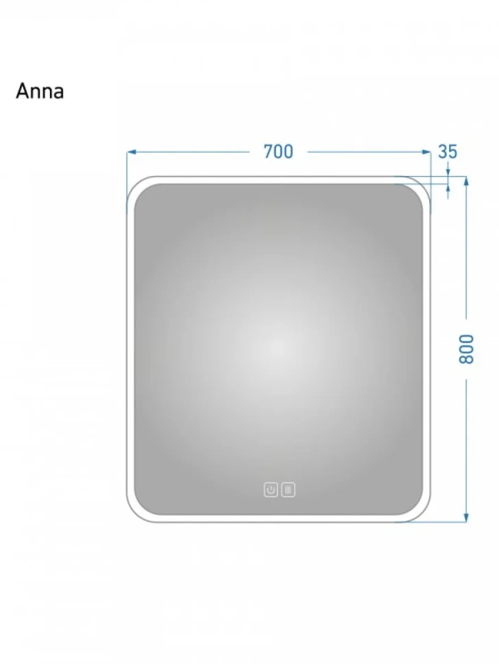 Зеркало Alavann Anna 70x80 с подсветкой, с антизапотеванием