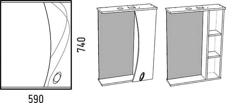 Зеркало Corozo Наина 60