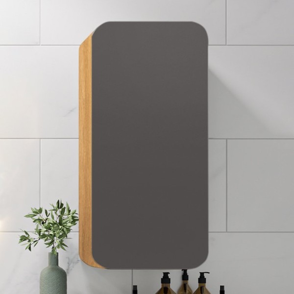 Шкаф Runo Ницца 35 правый дуб натуральный, графит