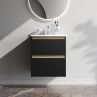 Тумба с раковиной AM.PM X-Joy 55, подвесная, черная матовая