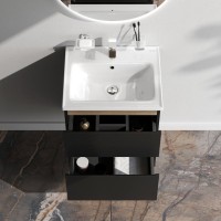 Тумба с раковиной AM.PM X-Joy 55, подвесная, черная матовая