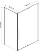 Душевой уголок Vincea Arno VSR-1A9015CL 150х90 см, профиль хром