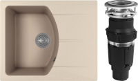 Комплект Мойка Florentina Паола 620 бежевая + Измельчитель Bone Crusher BC 610-AS