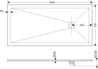 Поддон для душа RGW Stone Tray ST-157G 70х150 с сифоном