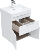 Тумба с раковиной Aquanet Ирис new 50 подвесная, 1 ящик, 2 дверцы