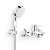 Душевой комплект Гарнитур Grohe Tempesta Cosmopolitan 26084002 + Смеситель BauEdge 23604001