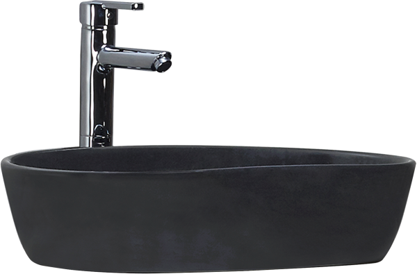 Накладная раковина beWash Bogen 88601070 60 см без отверстия под смеситель черная матовая