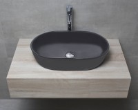 Накладная раковина beWash Bogen 88601070 60 см без отверстия под смеситель черная матовая