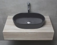 Накладная раковина beWash Bogen 88601070 60 см без отверстия под смеситель черная матовая