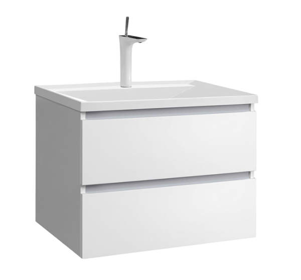 Тумба с раковиной Belux Фаворит 75 подвесная, белая глянцевая