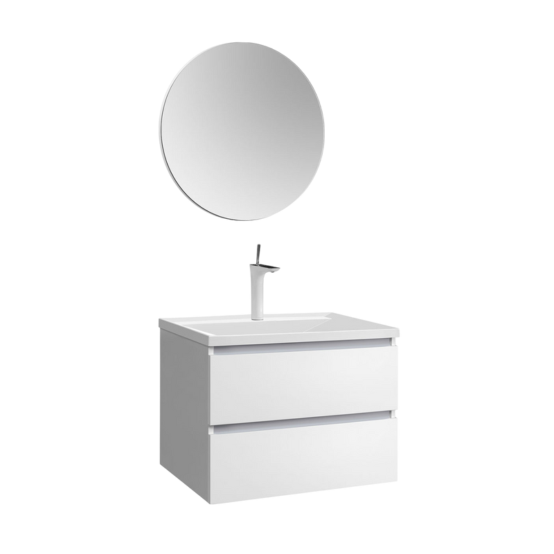 Тумба с раковиной Belux Фаворит 75 подвесная, белая глянцевая