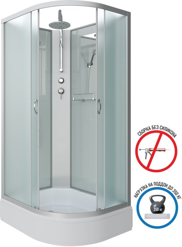 Душевая кабина Niagara Classic NG-33984-14LBKT 90х80 см, без крыши, с тропическим душем