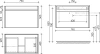 Тумба с раковиной Sancos Smart 80 см белый глянец
