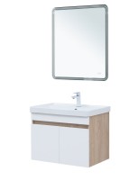 Мебель для ванной комнаты Aquanet Оптима 70 подвесная, дуб светлый, белый сатин