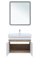 Мебель для ванной комнаты Aquanet Оптима 70 подвесная, дуб светлый, белый сатин