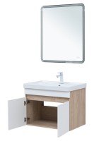 Мебель для ванной комнаты Aquanet Оптима 70 подвесная, дуб светлый, белый сатин