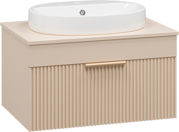 Тумба с раковиной Brevita Enfida 70 подвесная, бежевая