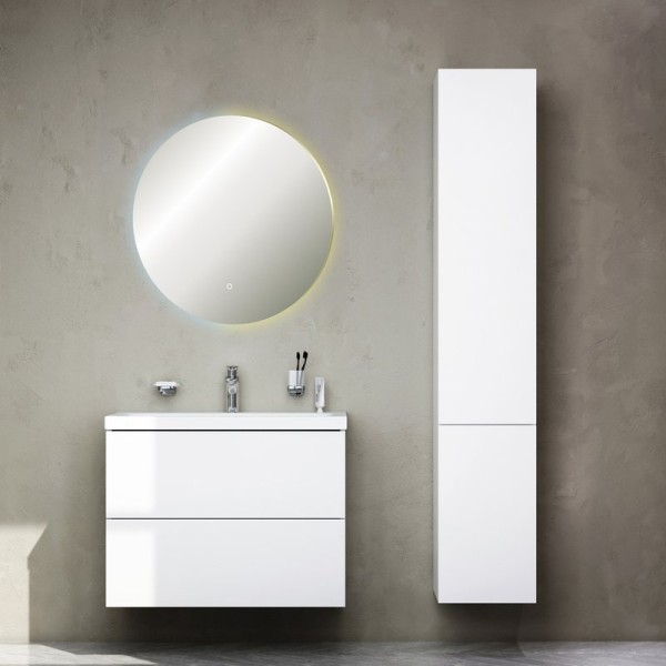 Мебель для ванной комнаты AM.PM Gem 75 подвесная, с 2 ящиками, белый глянец, зеркало STWORKI Тронхейм