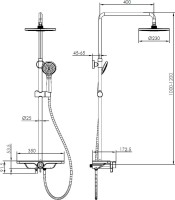 Душевая стойка AQUAme AQM8002G серая