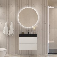 Тумба с раковиной BelBagno Marino 60 подвесная, bianco opaco, черная раковина