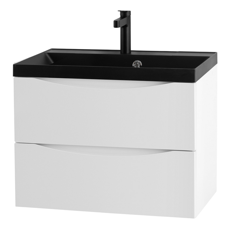 Тумба с раковиной BelBagno Marino 60 подвесная, bianco opaco, черная раковина