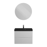 Тумба с раковиной BelBagno Marino 60 подвесная, bianco opaco, черная раковина