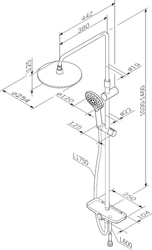 Душевой комплект Смеситель AM.PM Tender F45A10022 + Стойка Like F0780222, черная