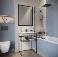 Зеркало STWORKI Брамминг 70х90, черное